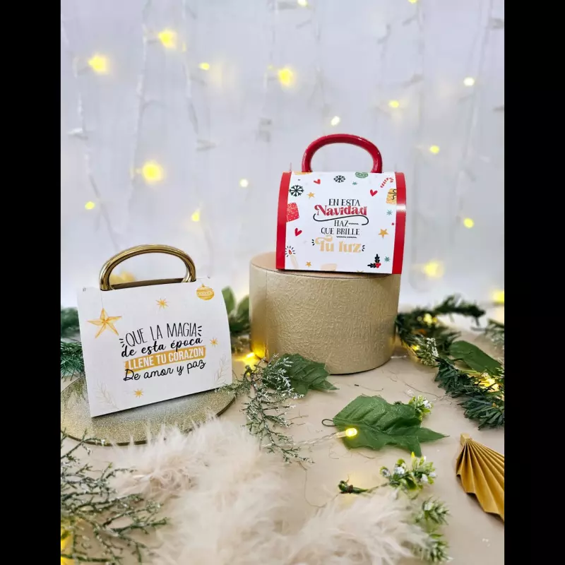 caja mug roja y blanca Navidad