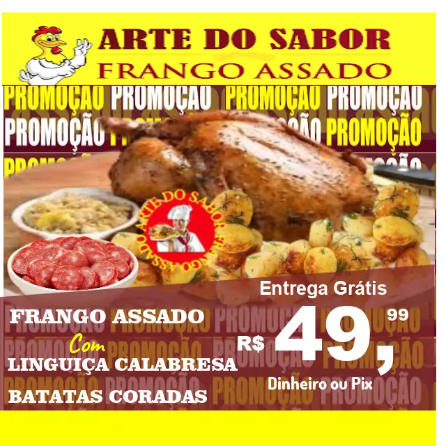 FRANGO  LINGUIÇA  E BATATAS CORADAS