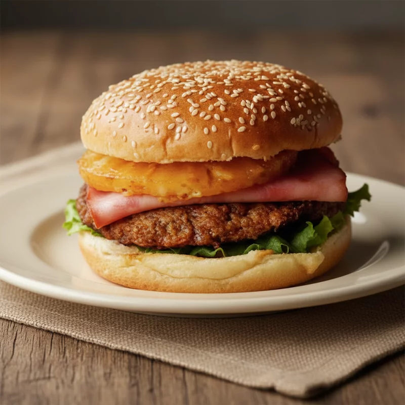 Hamburguesa Hawaiana con papas