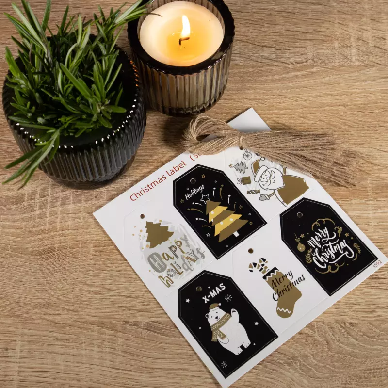 Tarjeton Labels Navideños #3 6 und