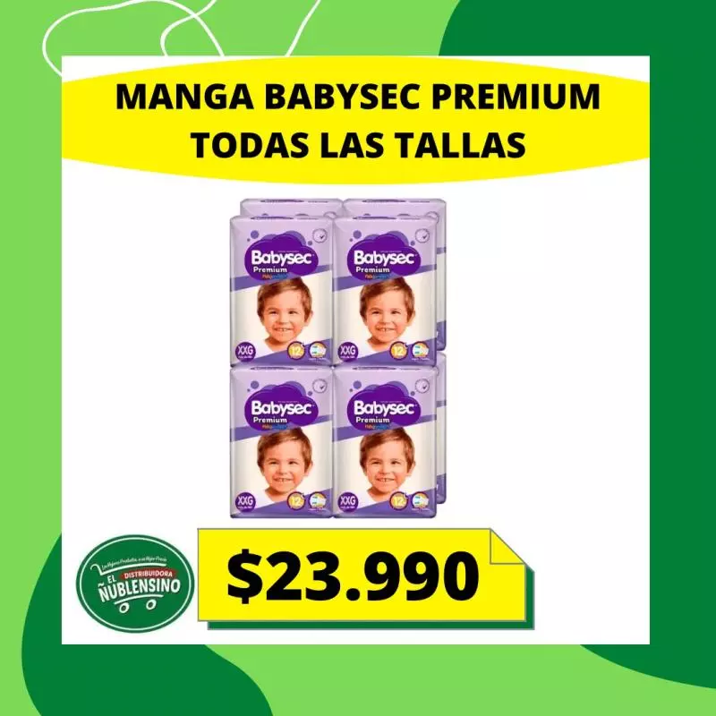 Manga pañal babysec 8 paquetes