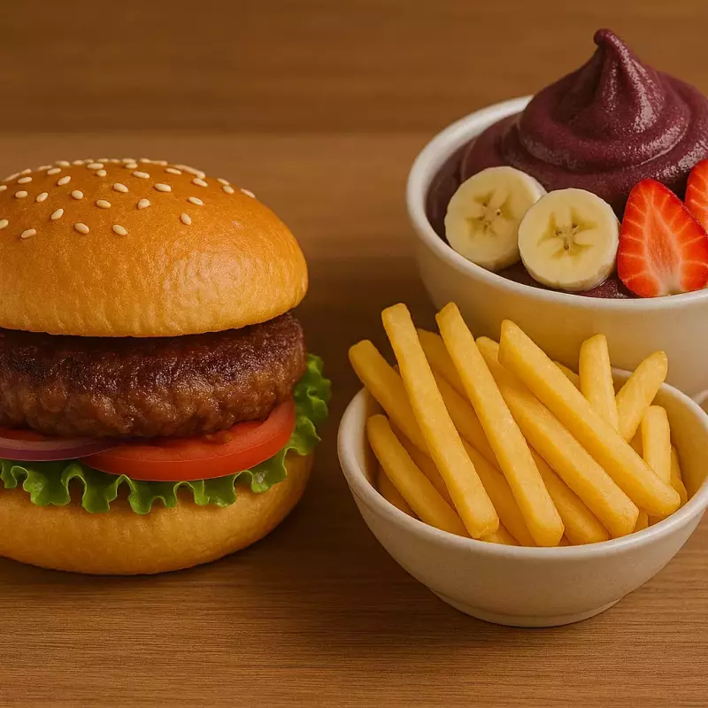 1 Hambúrguer+1 Açai (P)+1 Batata P