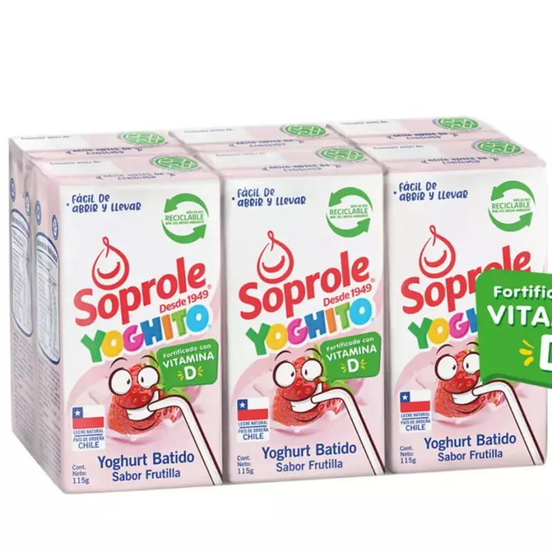 Pack yoghurt Bombillin frutilla x6