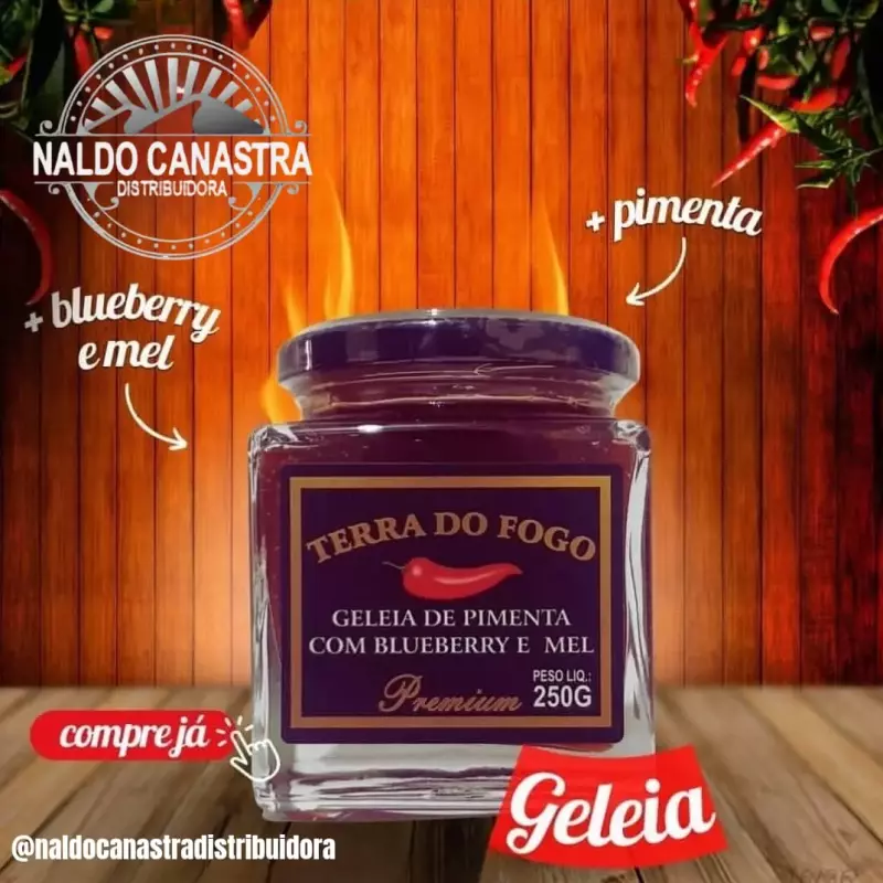 Geleia de pimenta c/ blueberry e mel