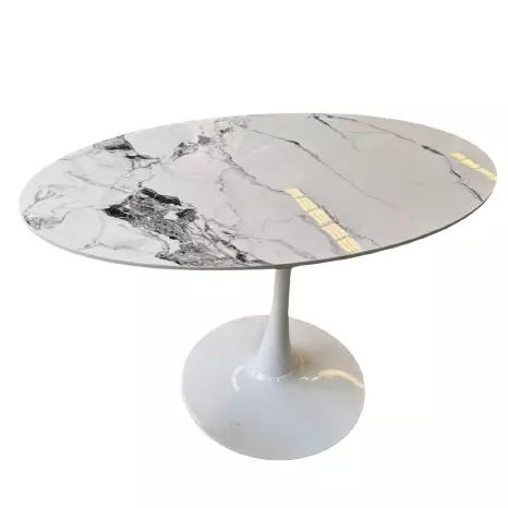Mesa Ovalada Tulip Mármol130x80 BLA