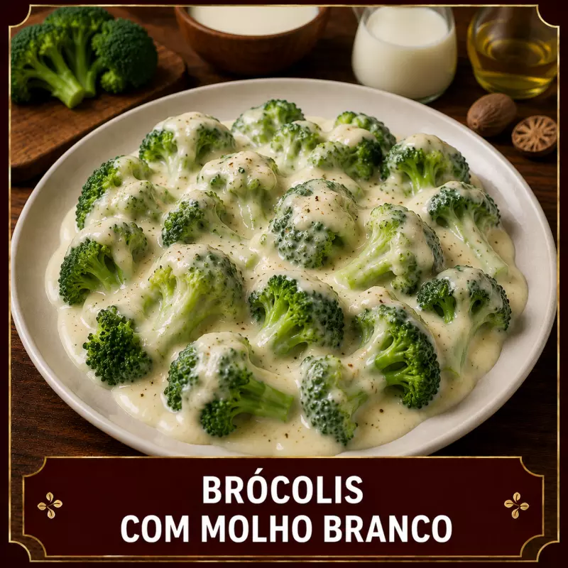 🍝 Brócolis com Molho Branco