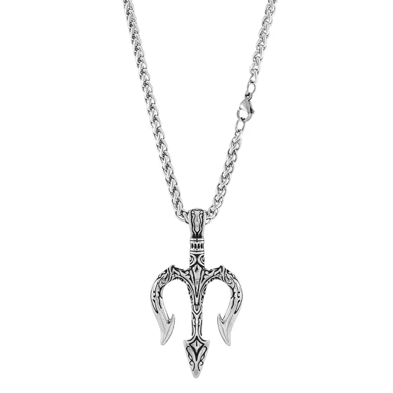 Silver Trident Necklace