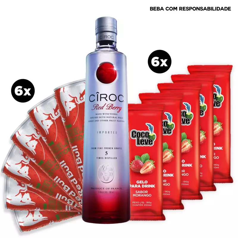 Combo Vodka Cîroc Red Berry 750ml