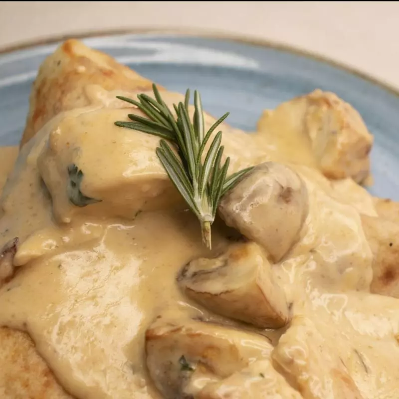 Crepe De Pollo Con Champiñones