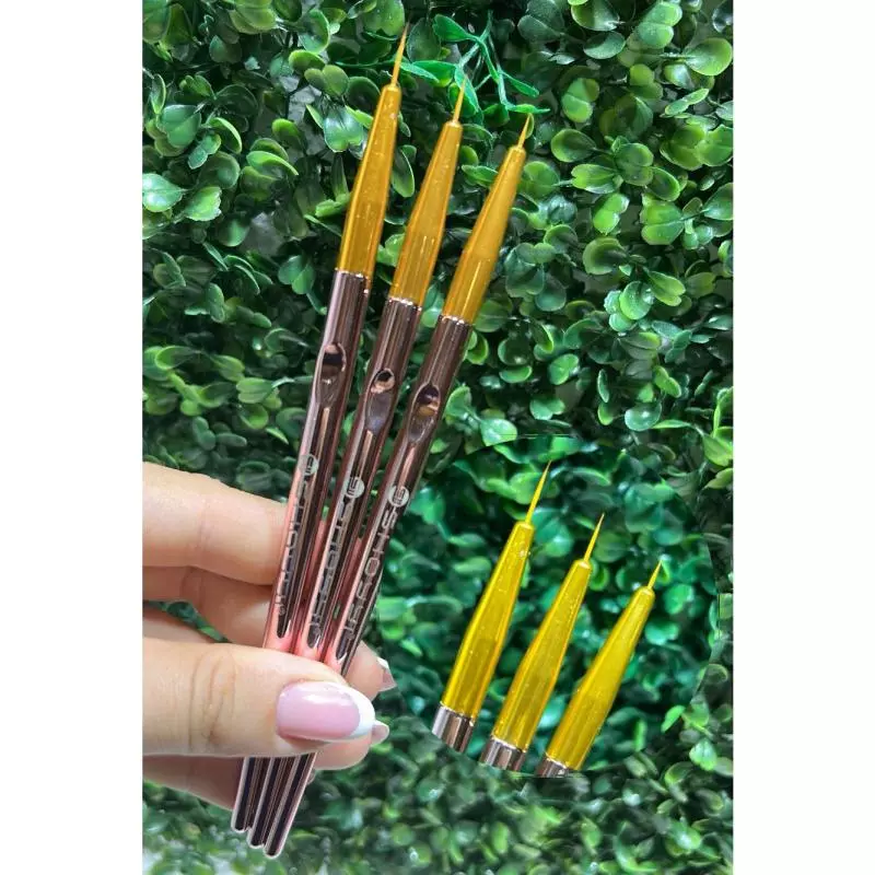 Kit C/3 pincel SY cromado decoração
