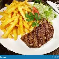 bisteck con arroz con papas