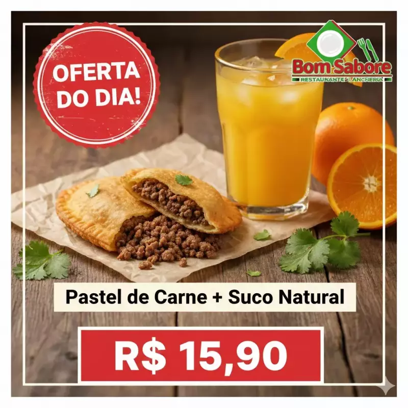 Combo PASTEL DE CARNE + SUCO NATURAL