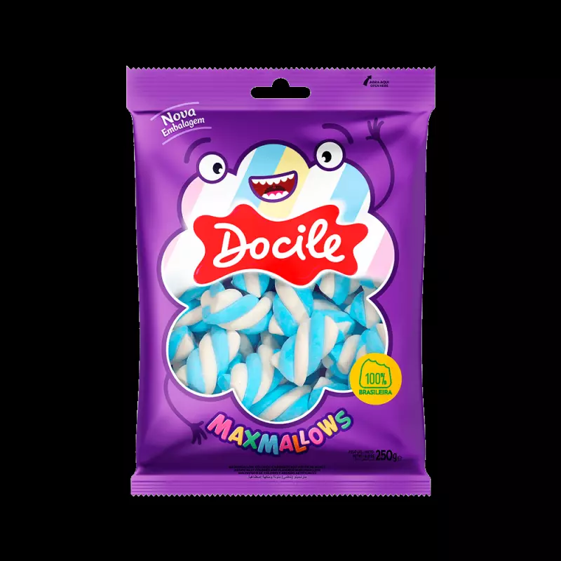 MAXMALLOWS  AZUL Y BLANCO X 250