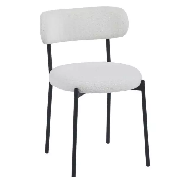 Silla Tivoli tela Boucle Off White