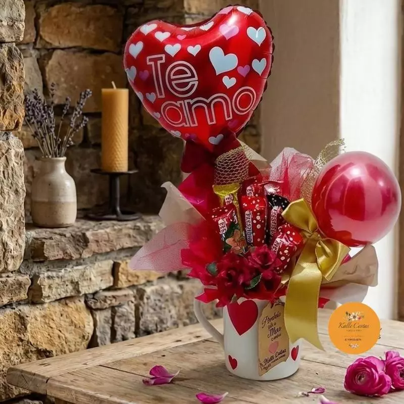 Caneca Afetiva Te Amo & Chocolates