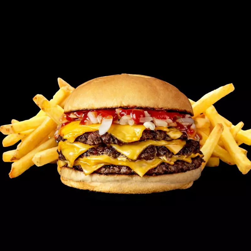 Burger Cuarto + Papas Fritas