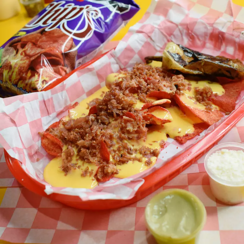 CHIPS CHESSE AND BACON