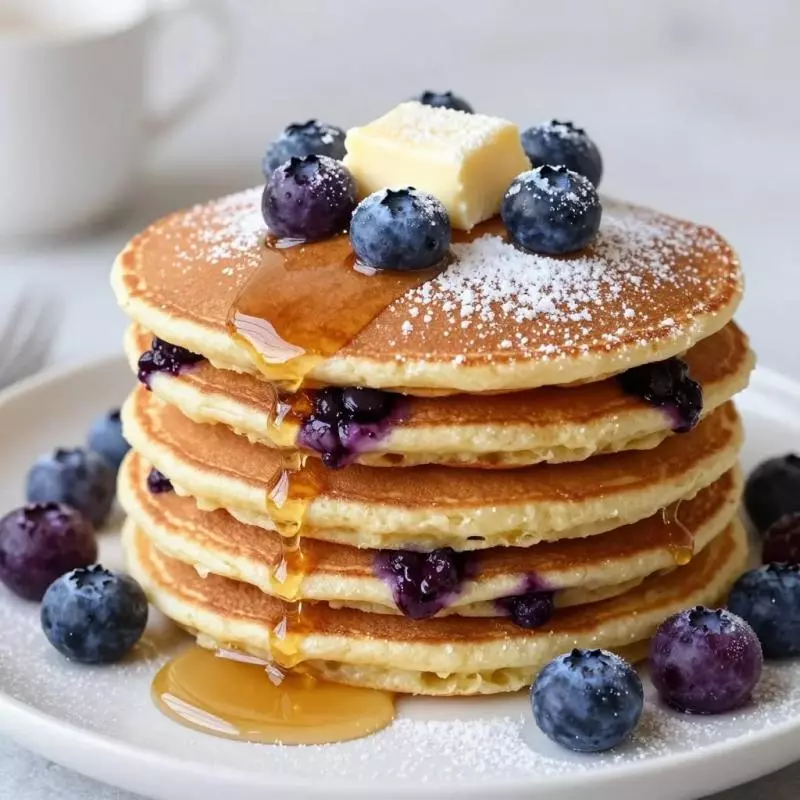Fluffy blueberry pancake