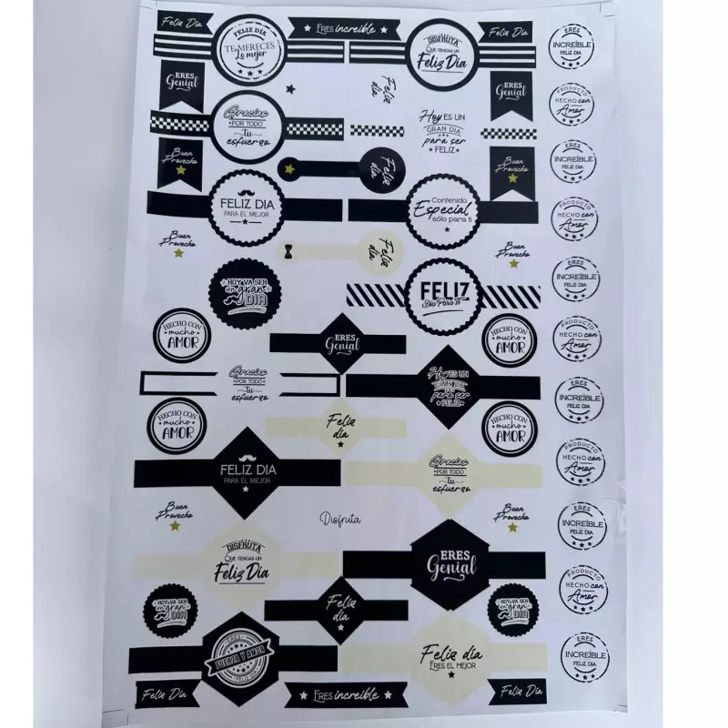 Hoja pretroquelada padre frascos