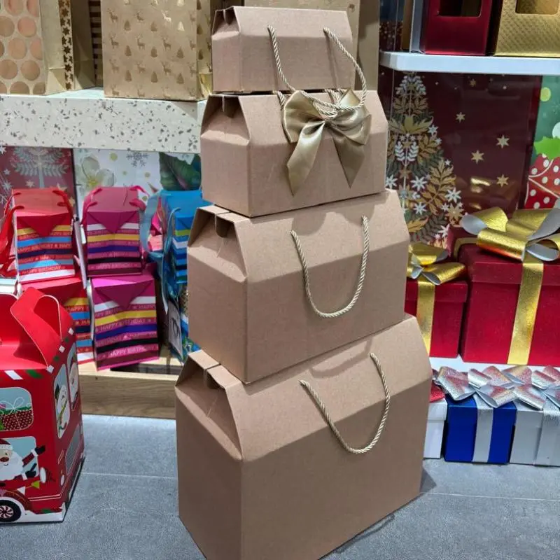 Caja Kraft con cordon y lazo #8161S
