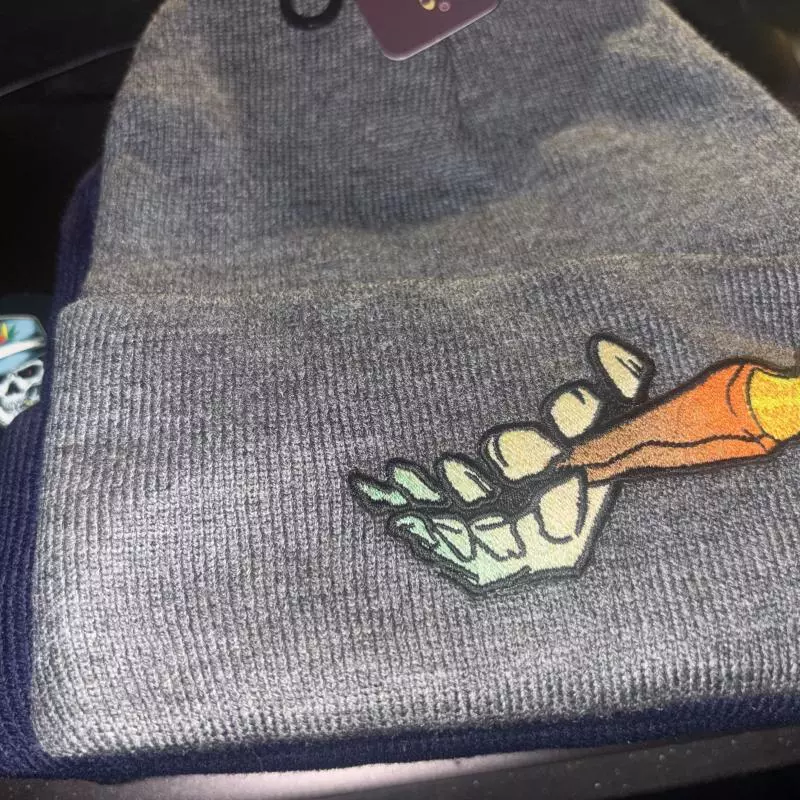 Stitched Blunted Logo Beanie (Grey)