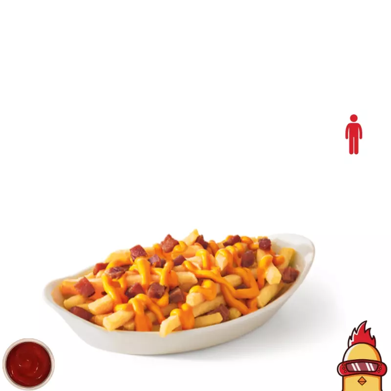 Batata Frita com Cheddar e Bacon