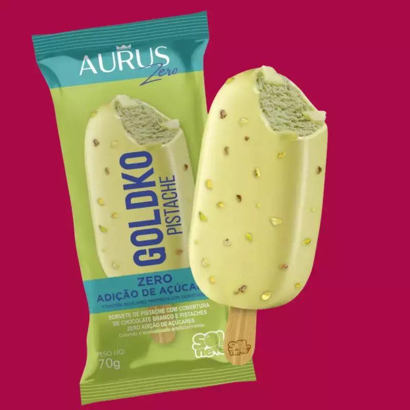 Picolé Pistache GoldKO Zero Açúcar