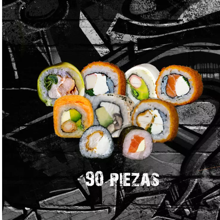 90 piezas + bebida 1.5 lt