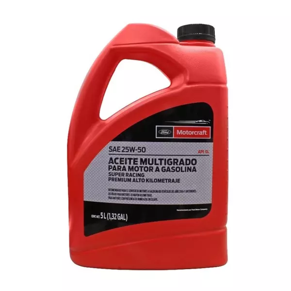 Motorcraft SAE 25w-50 de 5 litros.