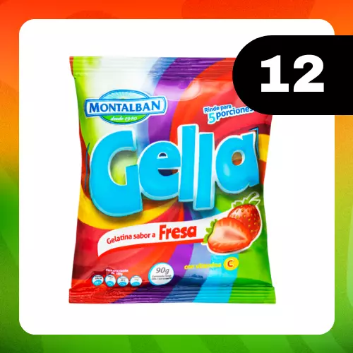 Display Montalbán Gelatina Fresa 90g
