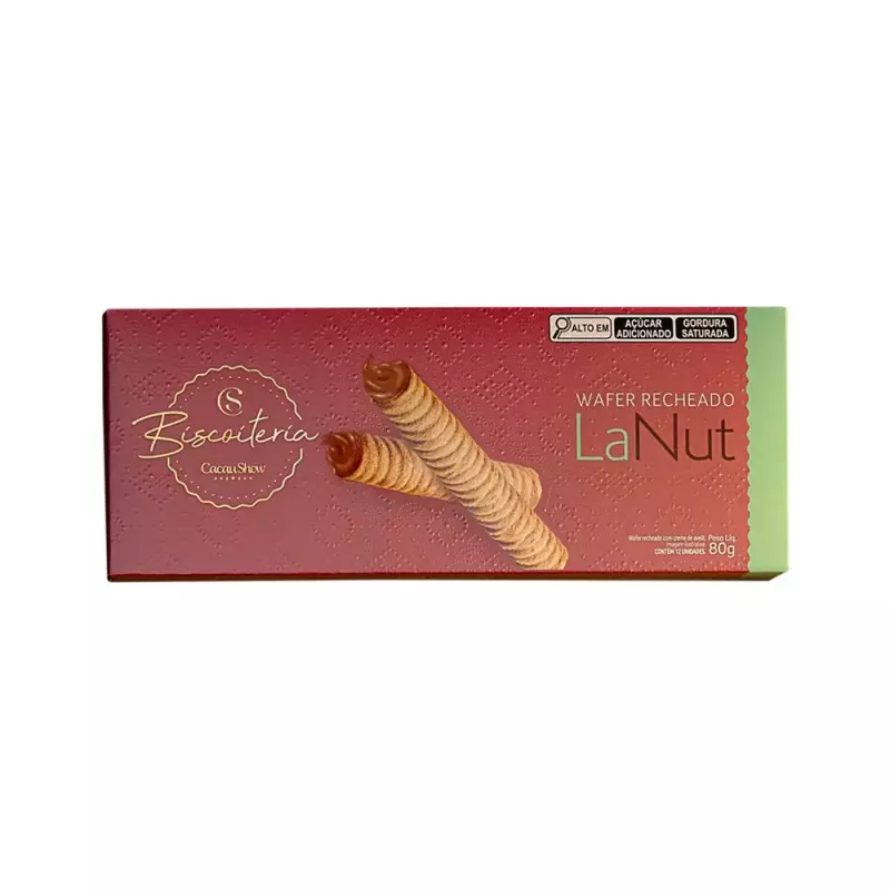 Wafer LaNut Recheio Avelã 80g