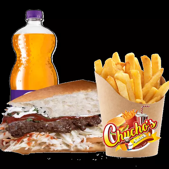 CHIMI DE PIERNA + PAPAS + REFRESCO