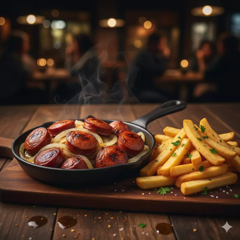 Calabresa Acebolada C/Batata Frita