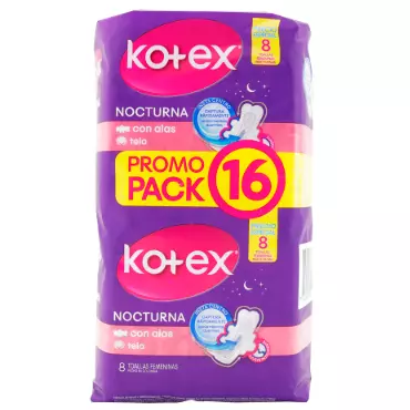 Toallas Kotex Nocturna 16 unidades