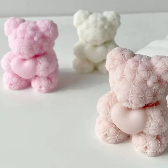 Vela oso aya con caja acetato