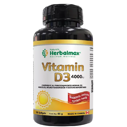 VITAMINA D3 HERBALMAX 650 MG 100 CAP