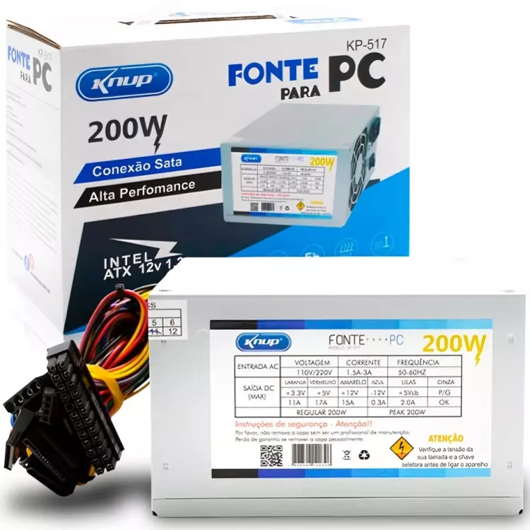 FONTE PARA PC KNUP 200W KP-517