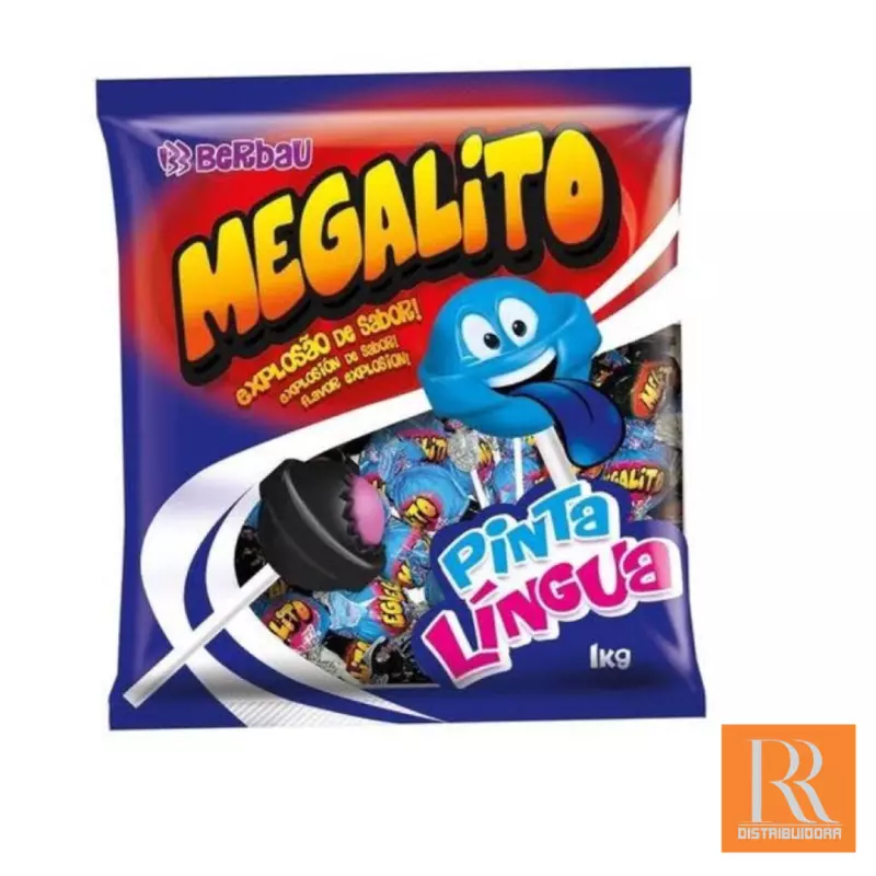 Pirulito Megalito Pinta Língua 1kg