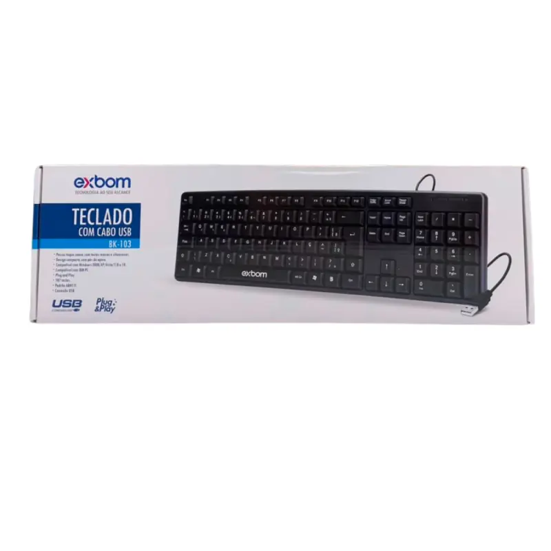 TECLADO USB C/FIO EXBOM BK-103
