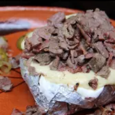 papa a el horno de bistec