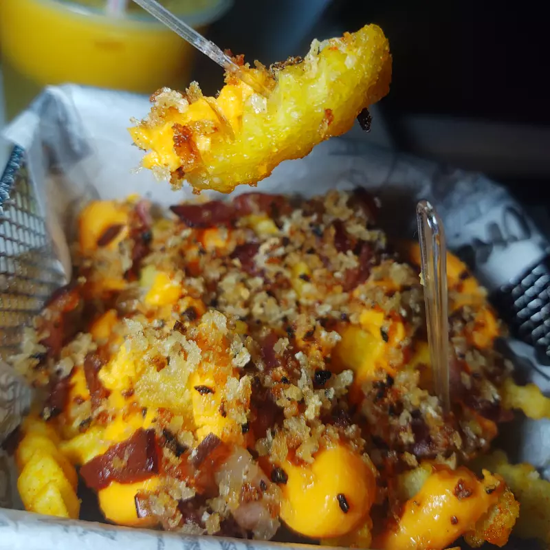 Batata Ondulada c/ Cheddar e Bacon🍟🥔
