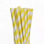 Canudo de Papel Listrado Amarelo