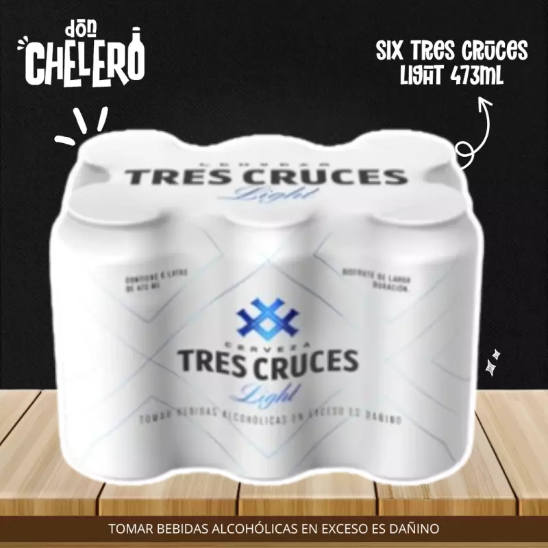 SIX TRES CRUCES LIGTHx473 ML.LATAZA