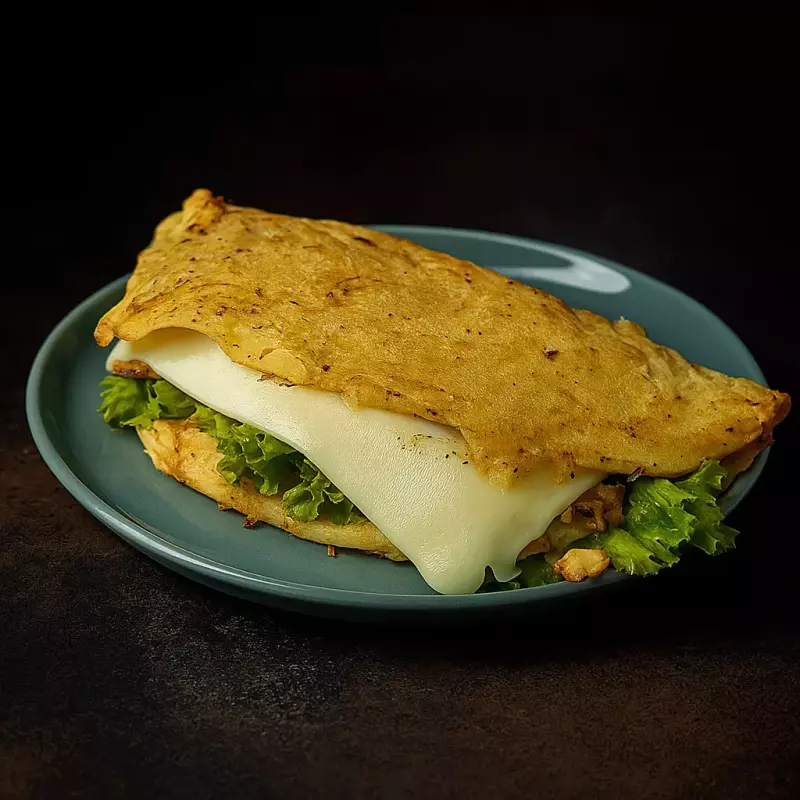 Crepioca de frango com queijo