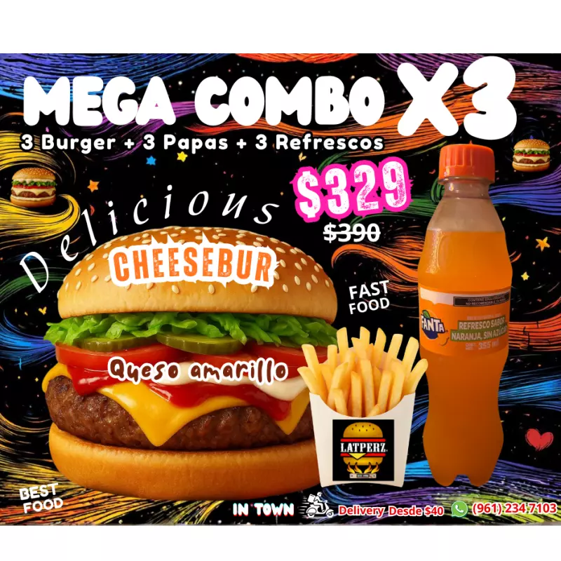 MEGA COMBO X3 CheeseBur