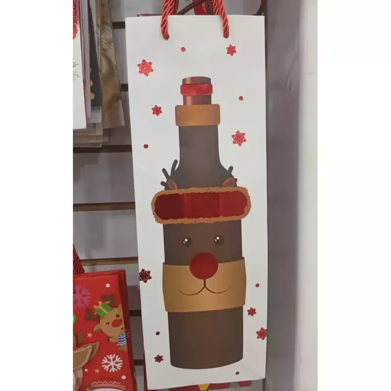 Bolsa de regalo botellera metalizada