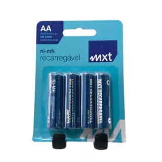 4 PILHAS RECARREGAVEIS MXT AA 1.2V