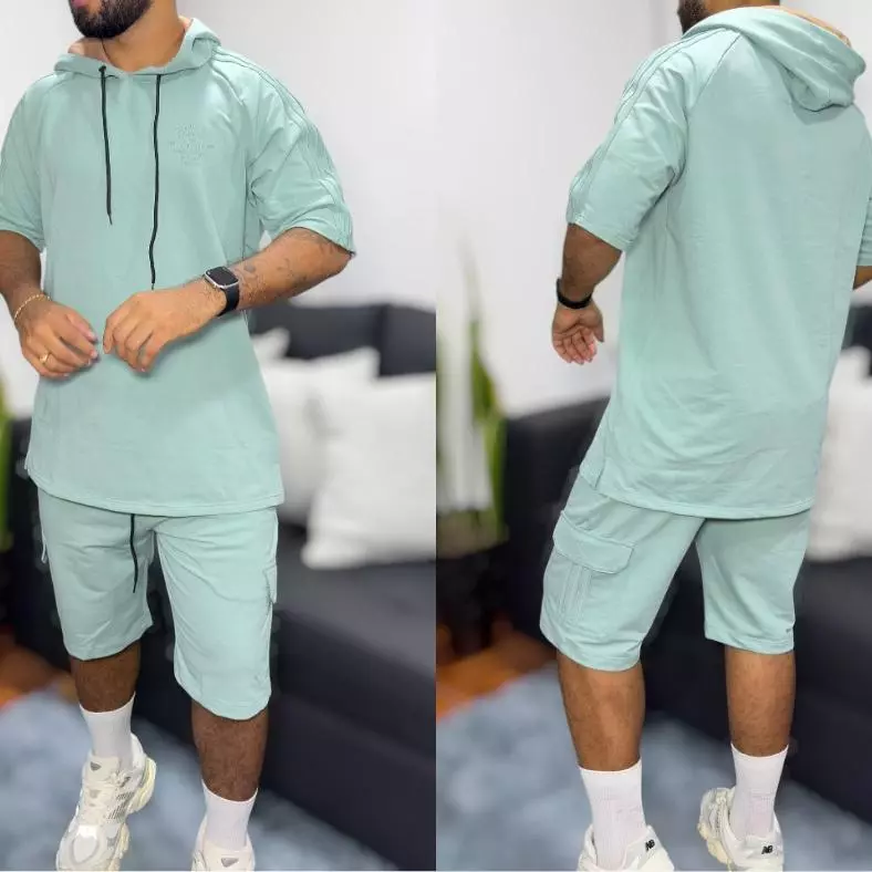 Conjunto Hoodie y Bermuda Mint