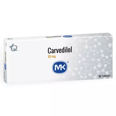 CARVEDILOL 25MG X 10 TABLETAS