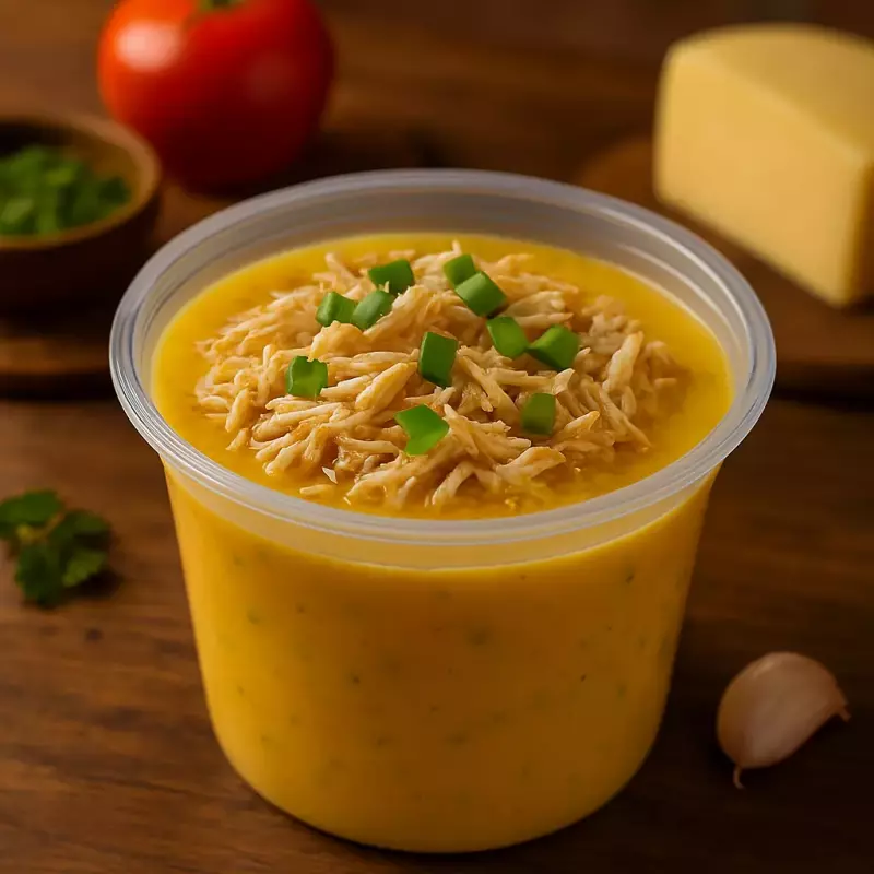 Caldo de Mandioquinha c/ Frango desf